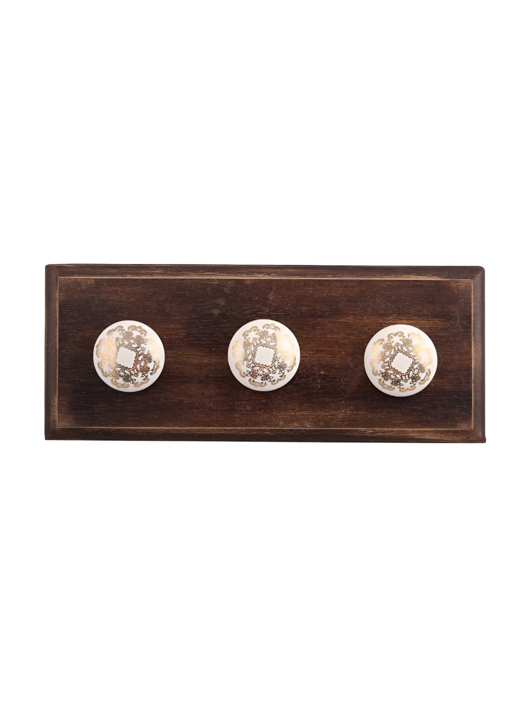 

Indianshelf Brown & Beige Floral Wall Hooks Key Holder