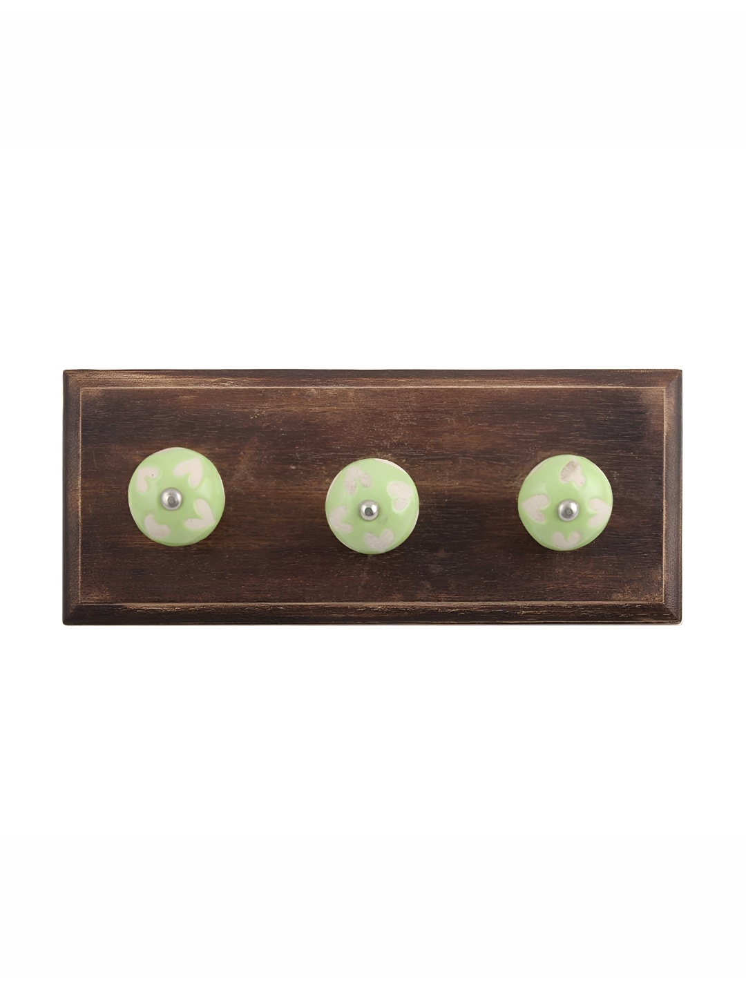 

Indianshelf Green & Brown Wooden Wall 3 Hooks Key Holder