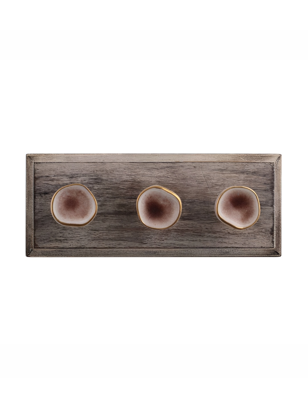 

Indianshelf Brown & Beige Wooden Wall 3 Hooks Key Holder