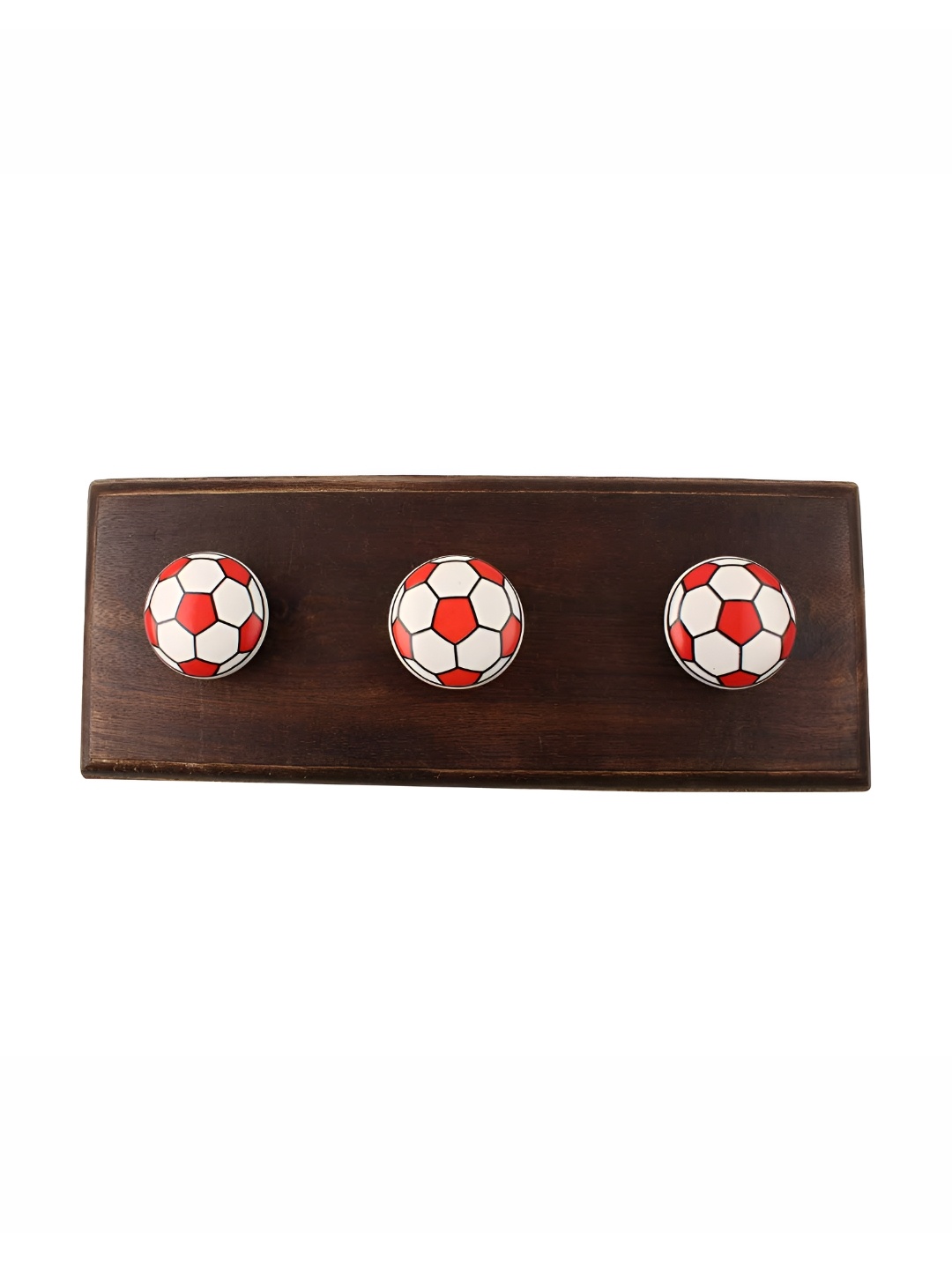 

Indianshelf Brown & Red Football Printed Wall Hooks Holder