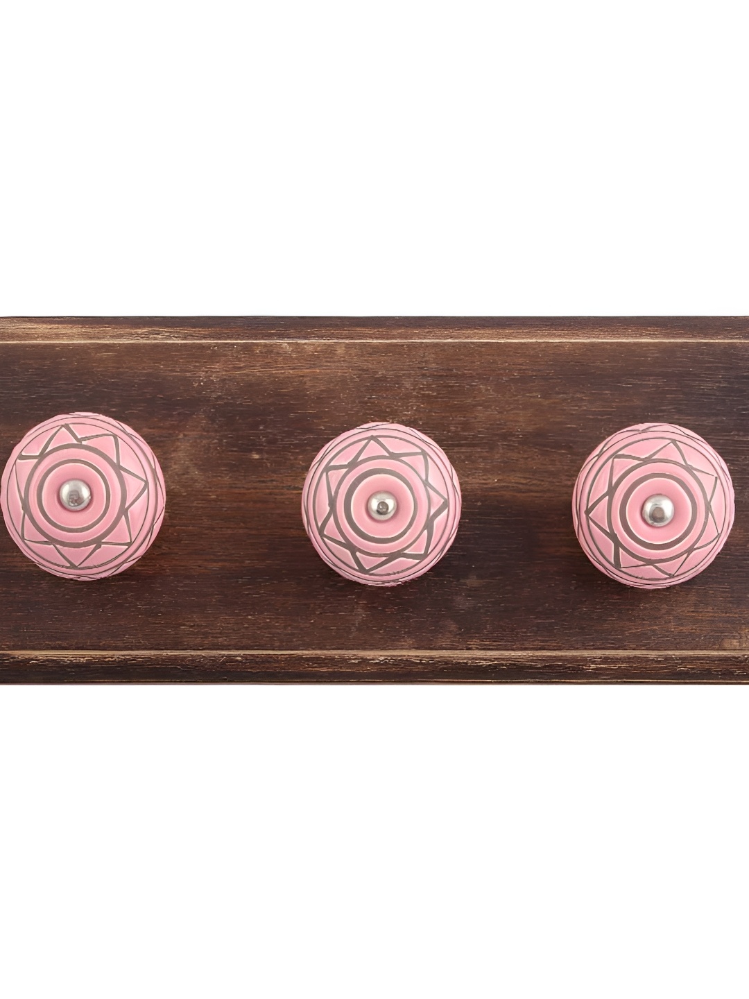 

Indianshelf Brown & Pink Wooden Wall Hooks Holder