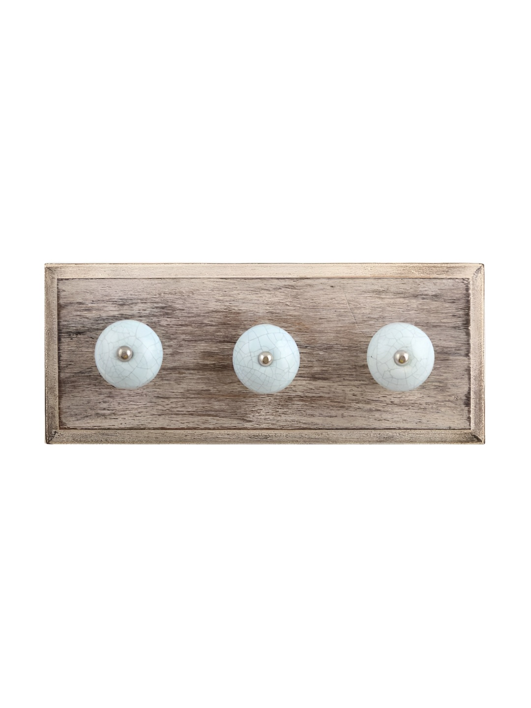 

Indianshelf Blue & Beige Wooden Wall Hooks Holder