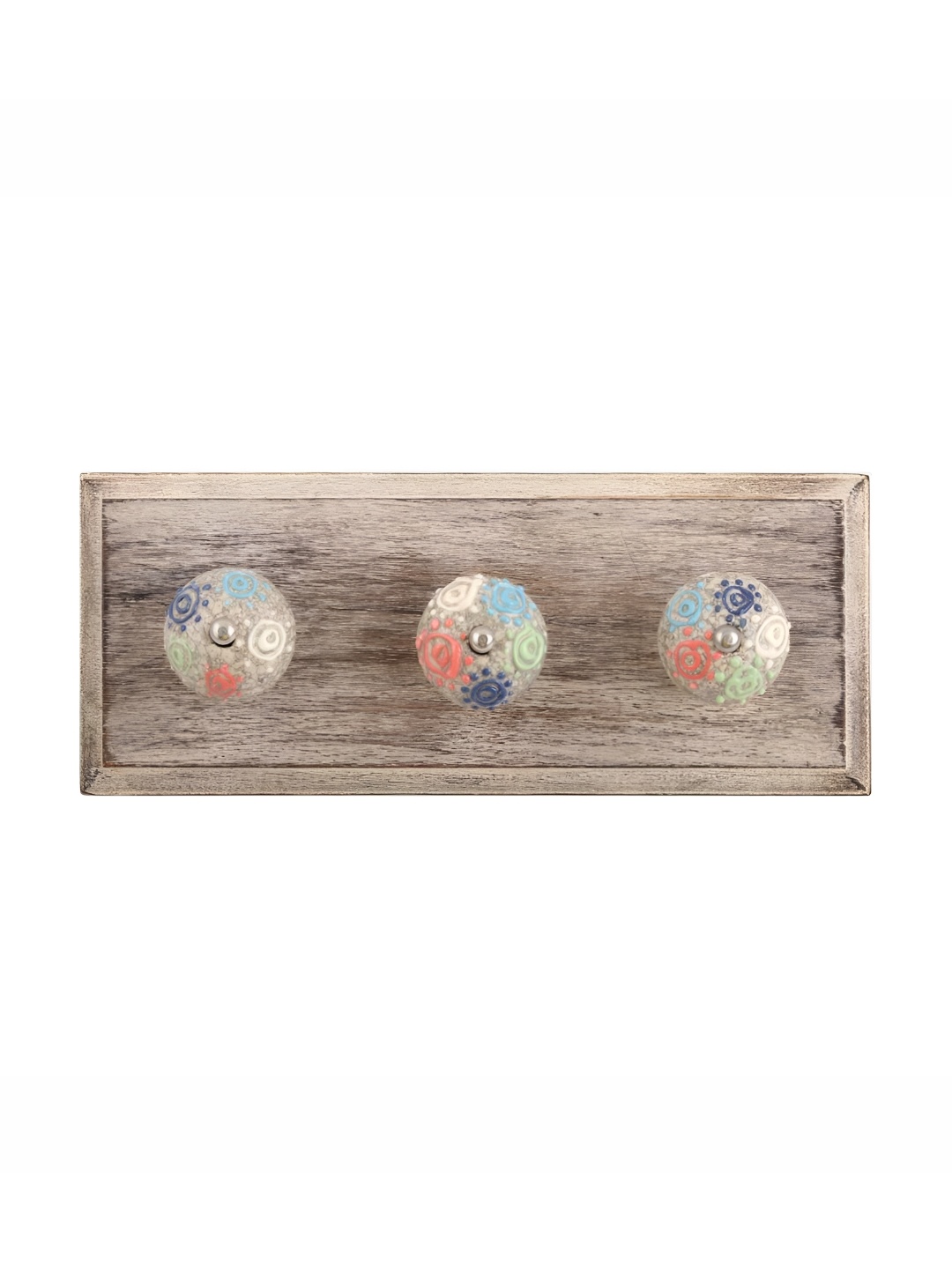 

Indianshelf Blue & Beige Floral Crackle Wooden Wall Key Holders