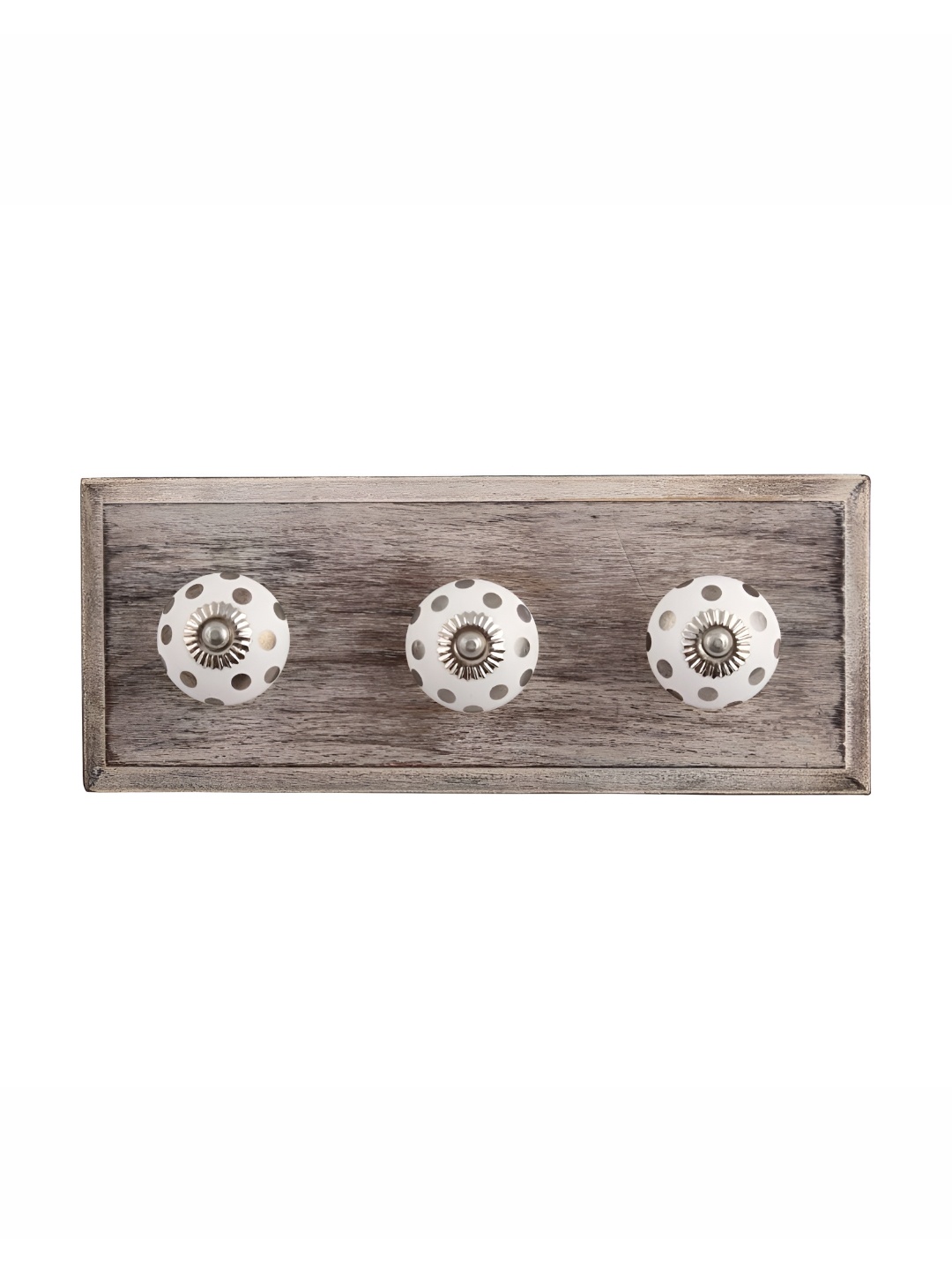 

Indianshelf Beige & White Wooden Wall 3 Hooks Key Holder