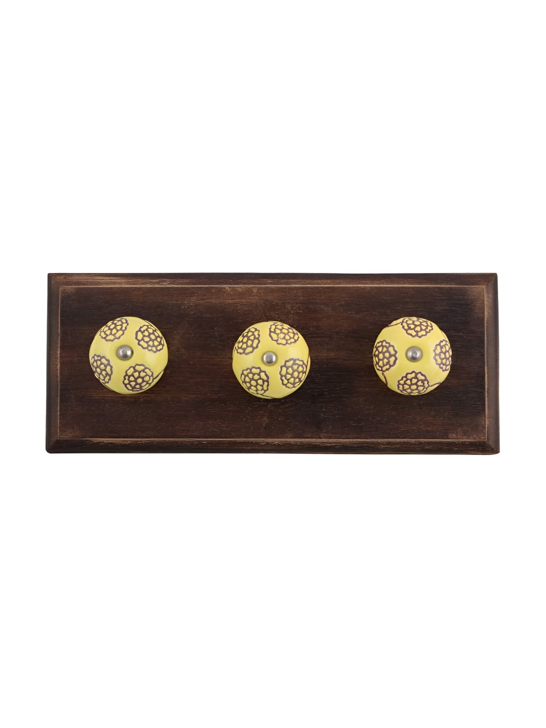 

Indianshelf Brown & Yellow Floral Wall Hooks Holder