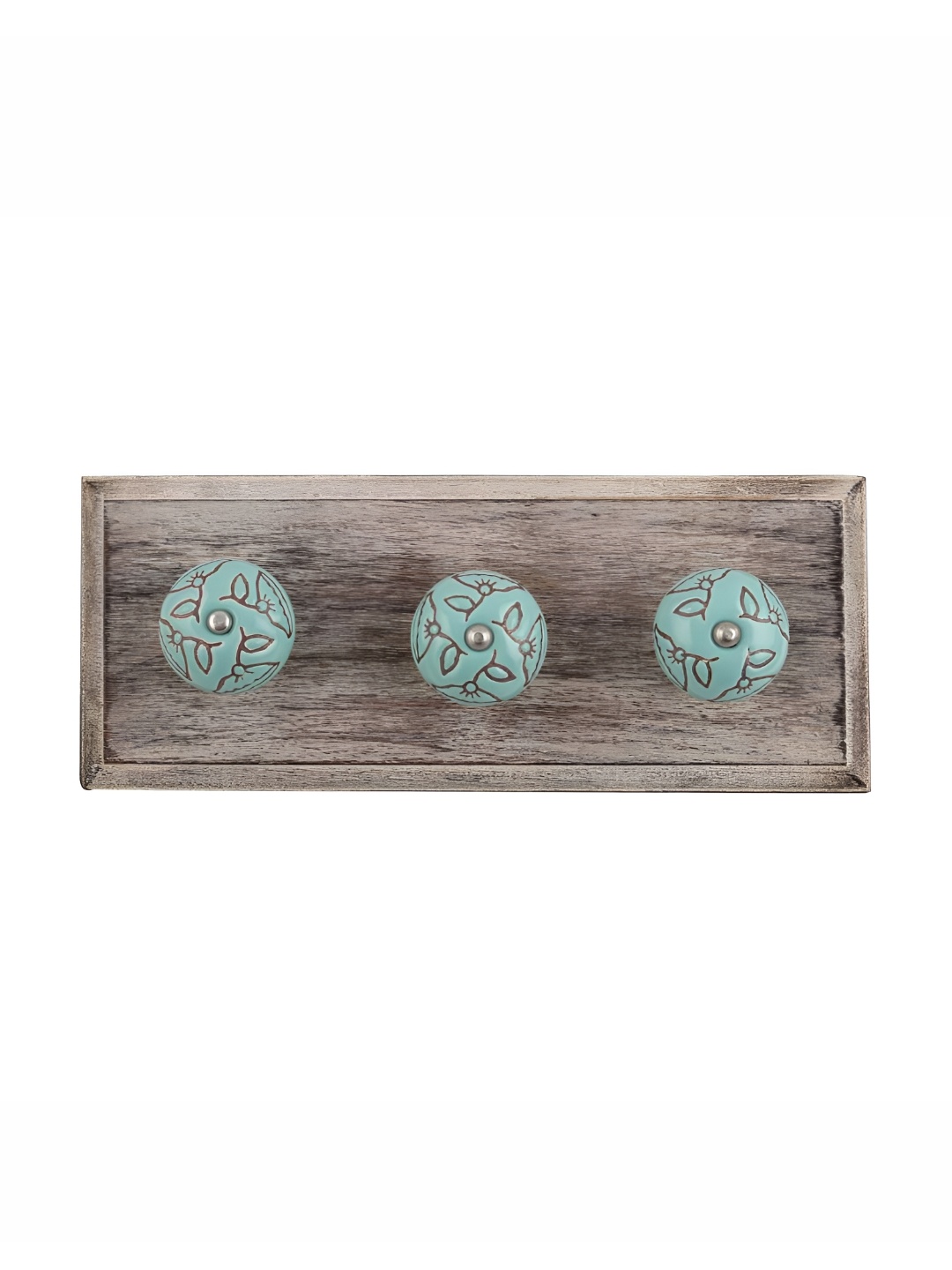 

Indianshelf Blue & Beige Calla Lily Etched Printed Wall Hooks