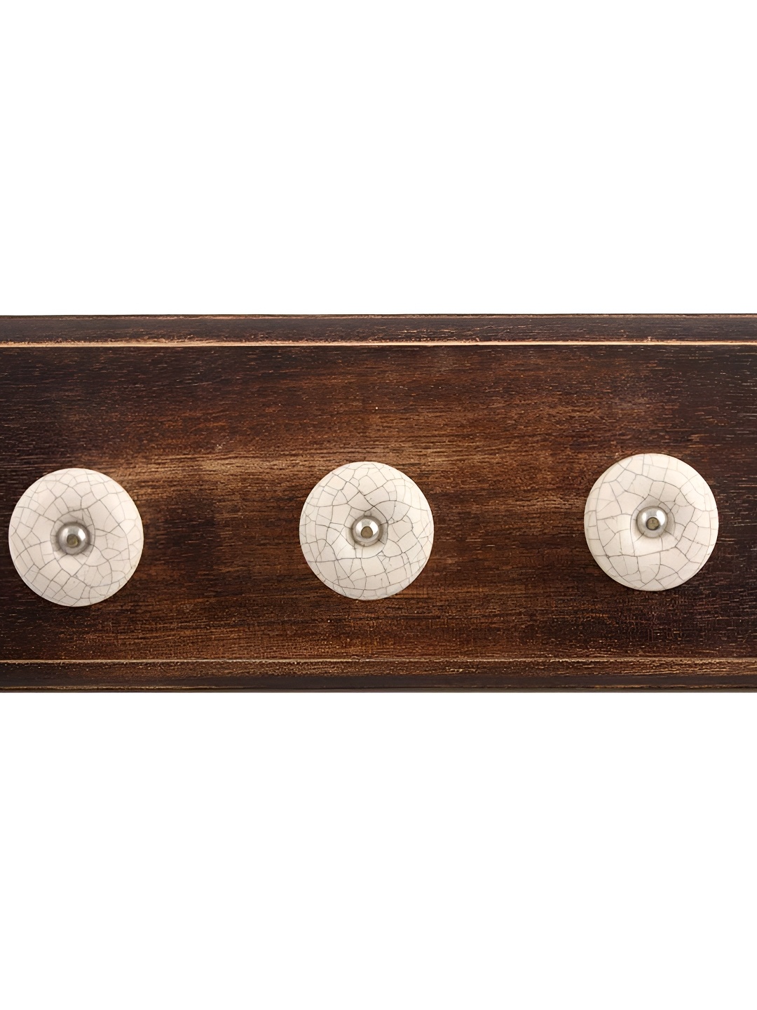 

Indianshelf Brown & Cream Crackle Melon Rectangle Shape Wooden Wall Hook