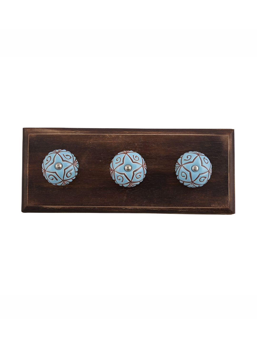 

Indianshelf Brown & Turquoise Blue Etched Wall Hooks Holder