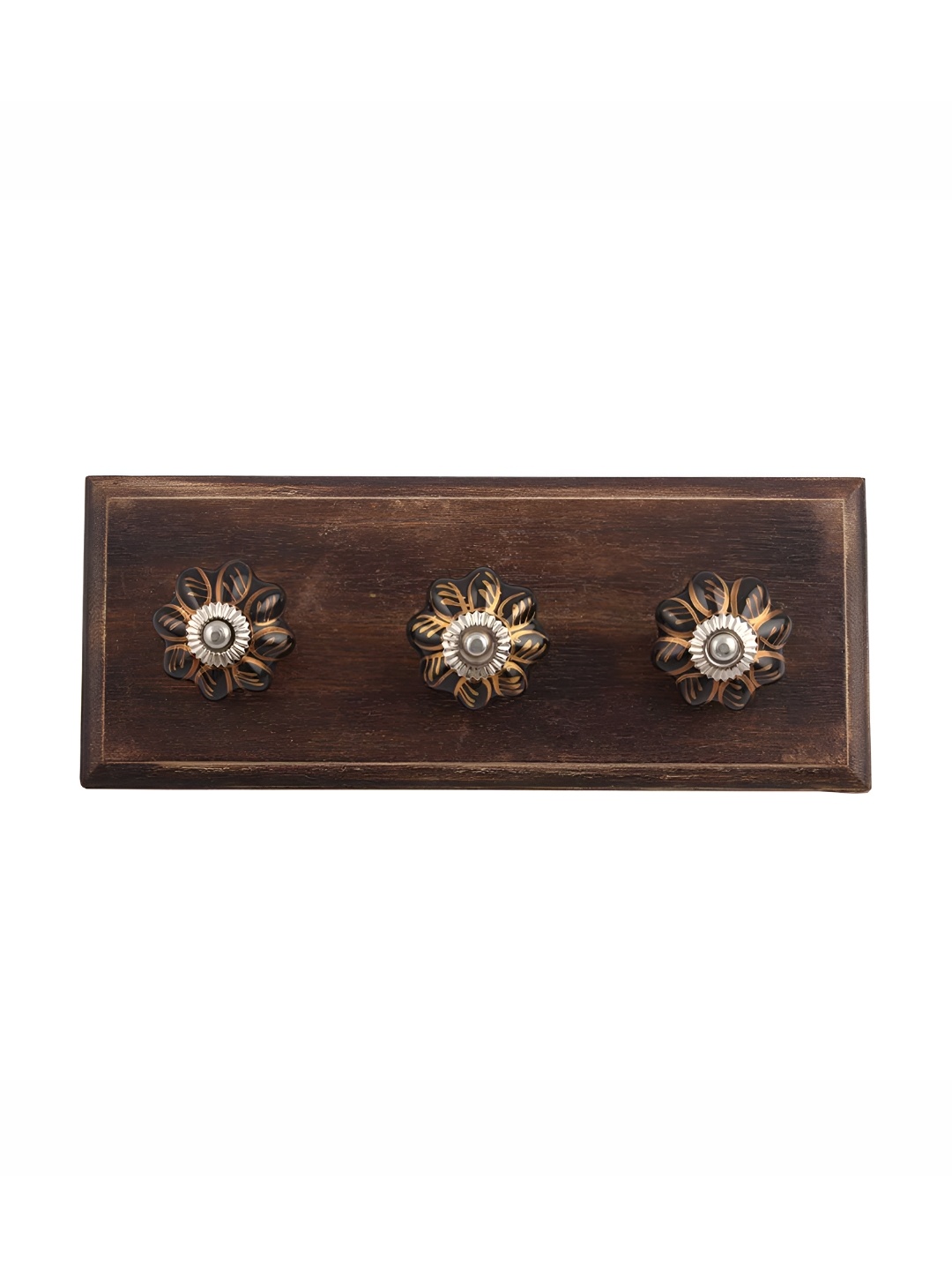 

Indianshelf Brown & Black Leaf Melon Wall Hooks Holder