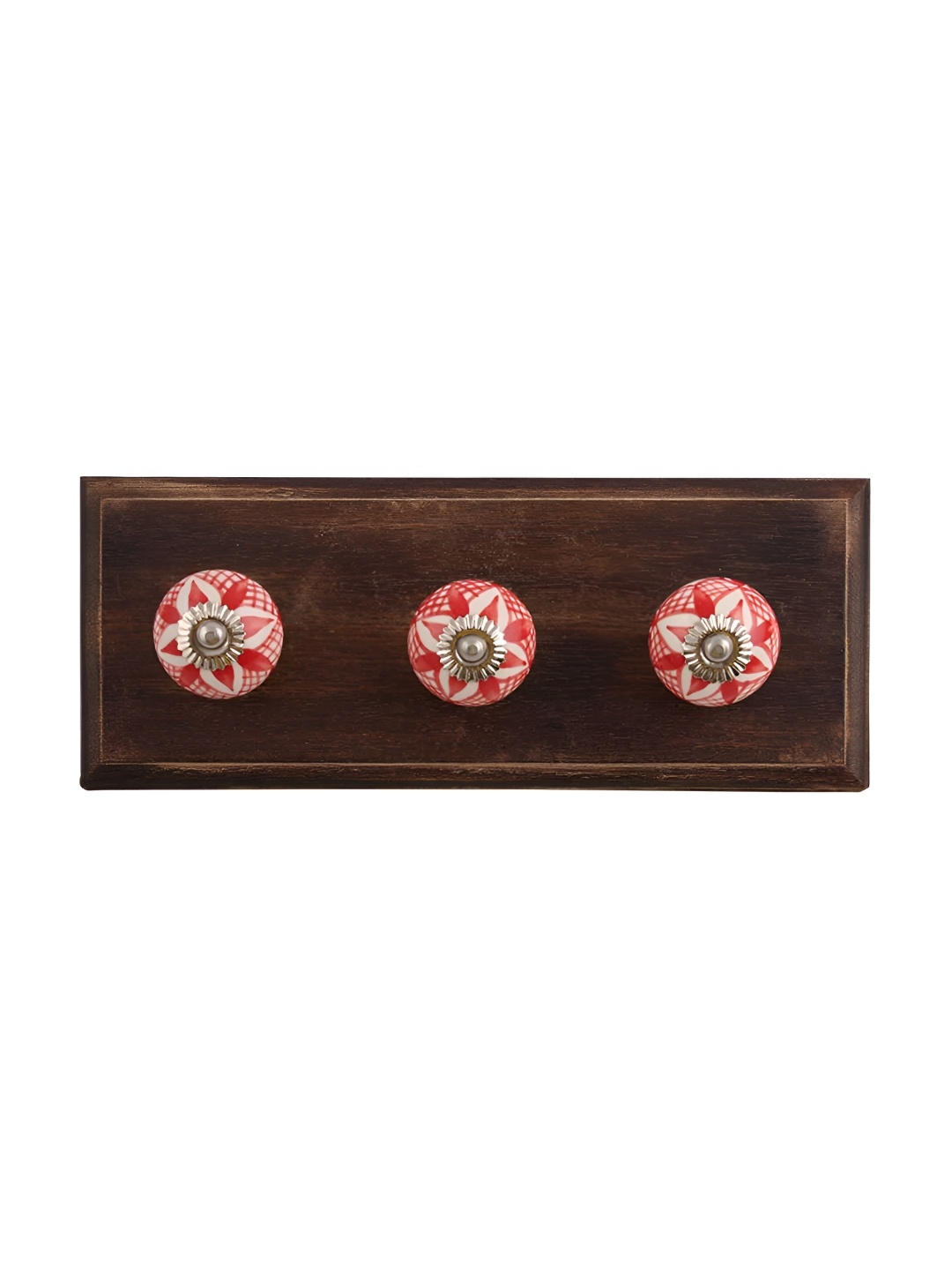 

Indianshelf Brown & Red Floral Wall Hooks Holder