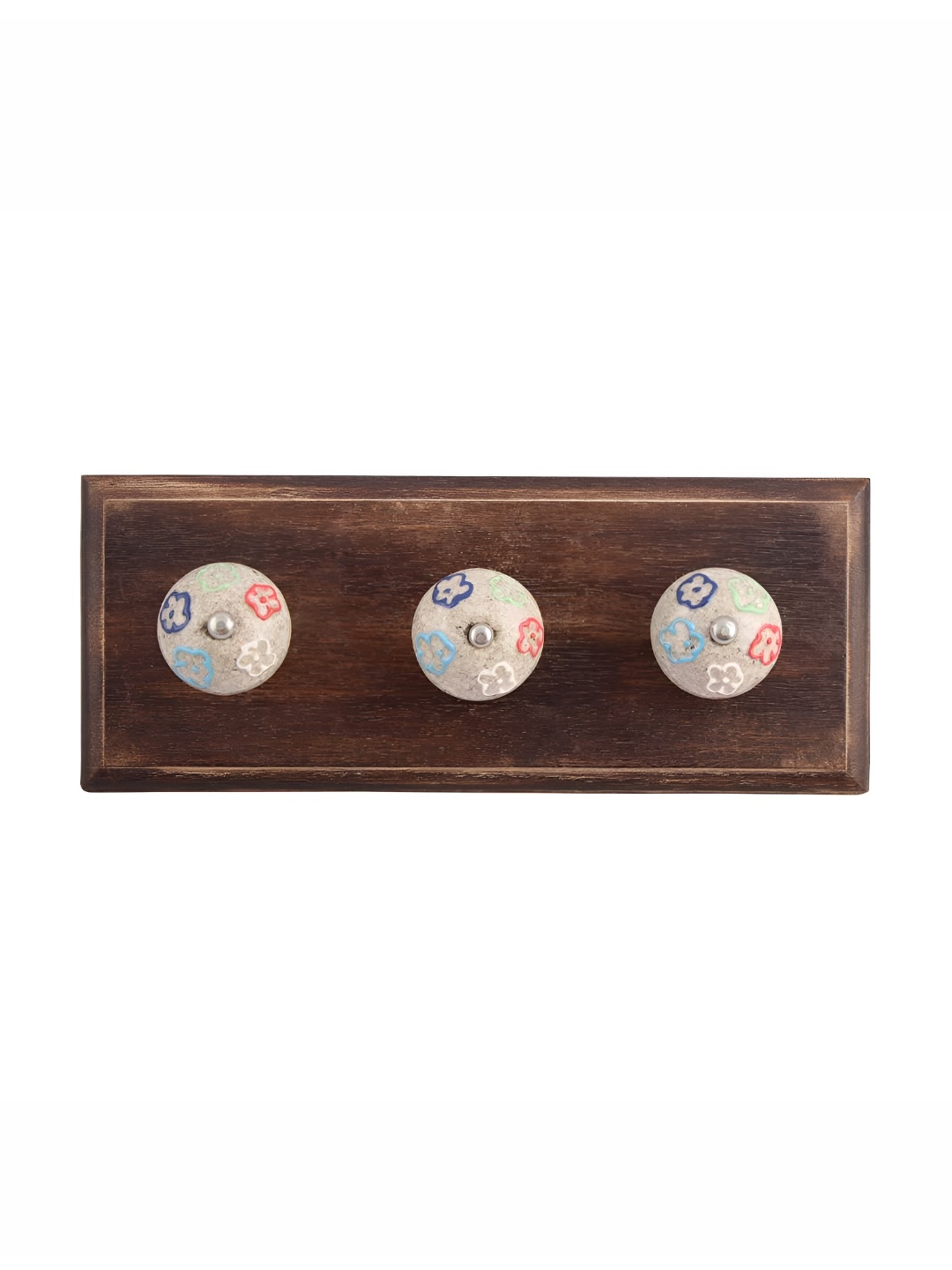 

Indianshelf Brown & Grey Floral Crackle Wall Hooks Holder
