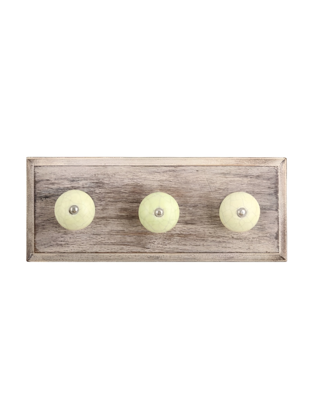 

Indianshelf Green Crackle Wooden Wall Hooks Key Holder