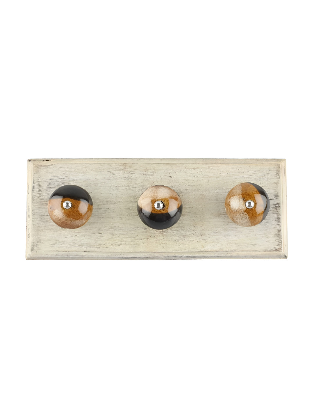 

Indianshelf Brown & Black Floral Printed Melon Rectangle Shape Wooden Wall Hook