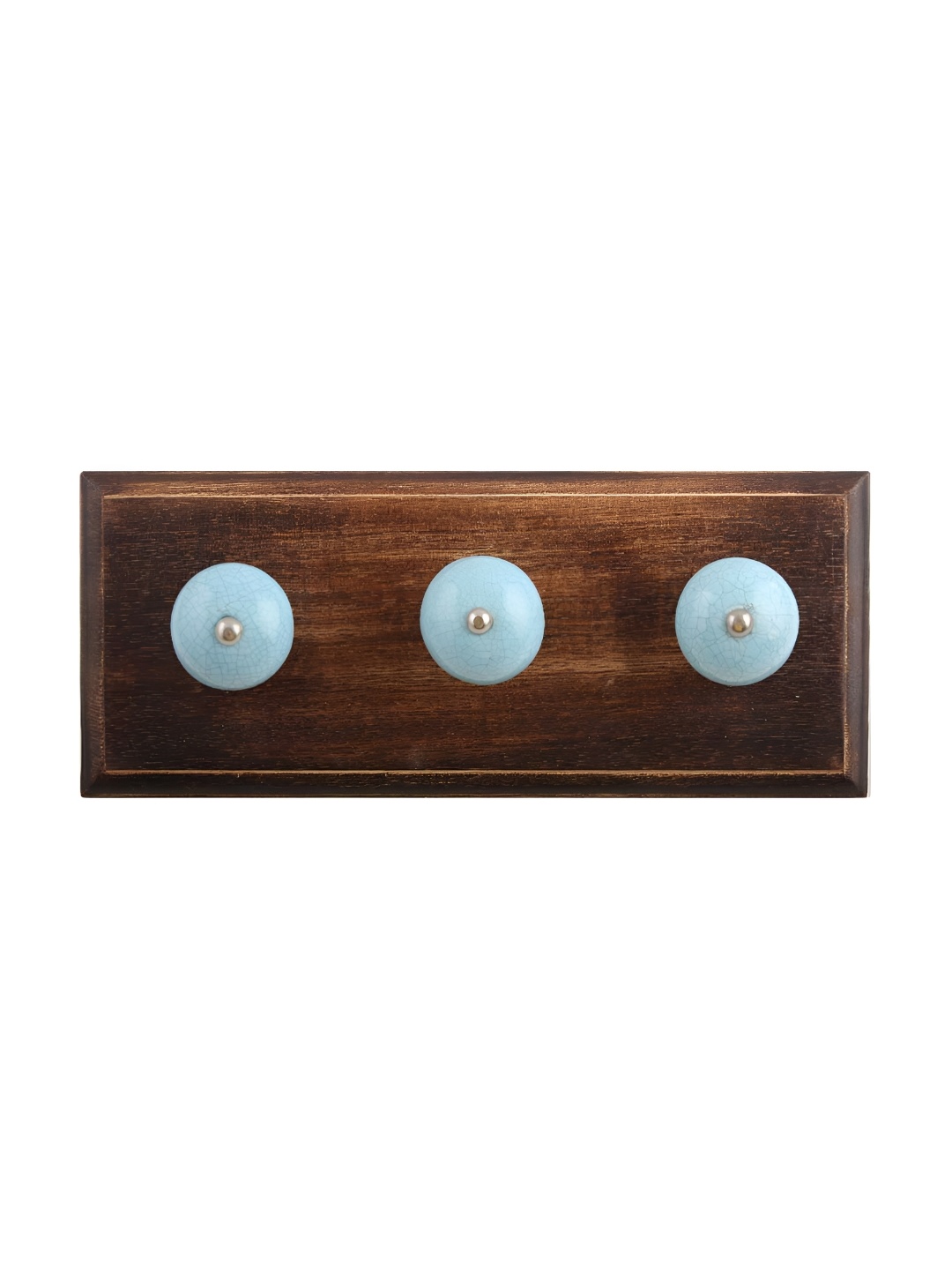

Indianshelf Brown & Blue Crackle Melon Rectangle Shape Wooden Wall Hook