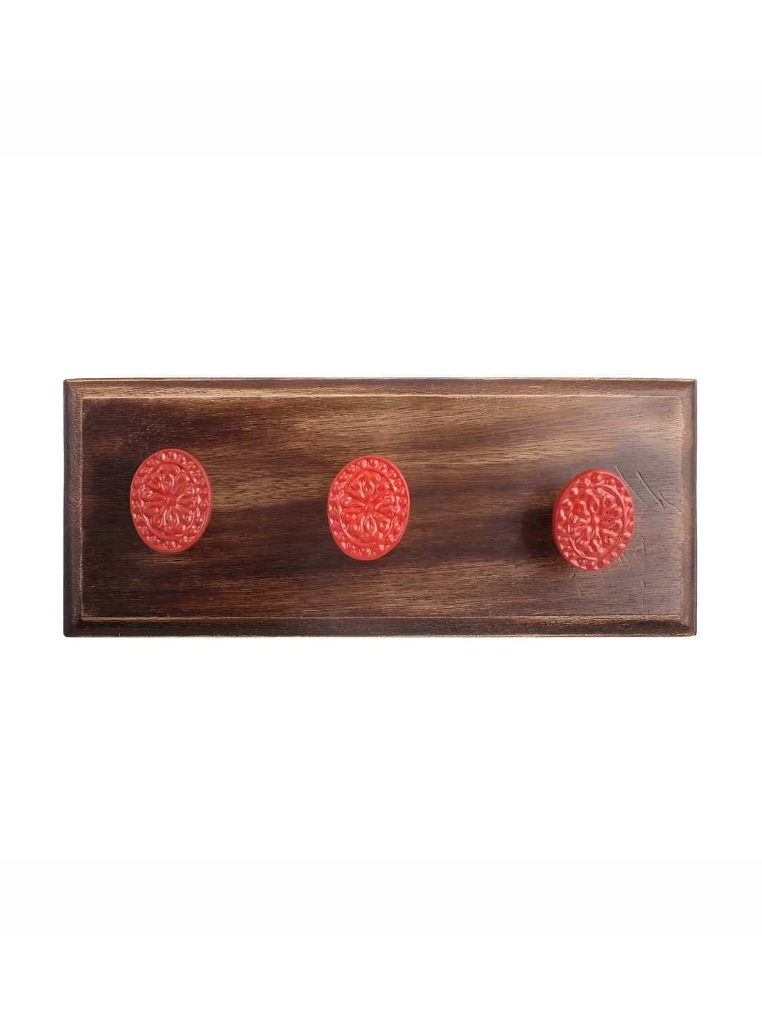 

Indianshelf Brown & Red Oval Flower Wall Hooks Holder