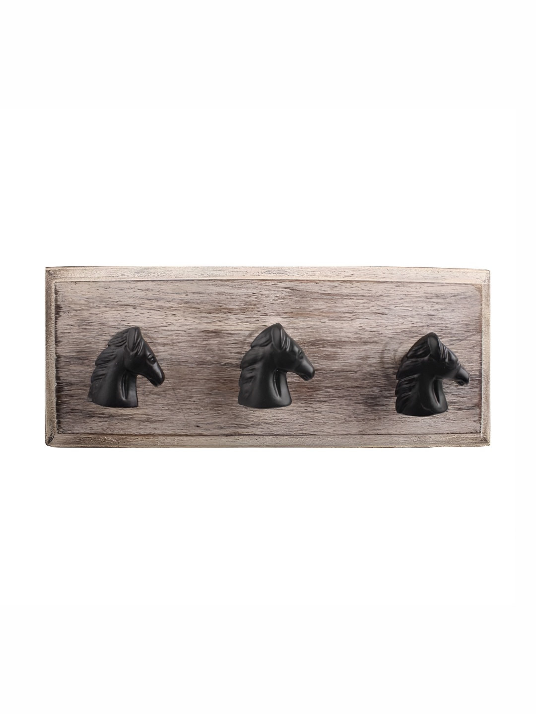 

Indianshelf Black Textured Horse Wooden Wall Hooks