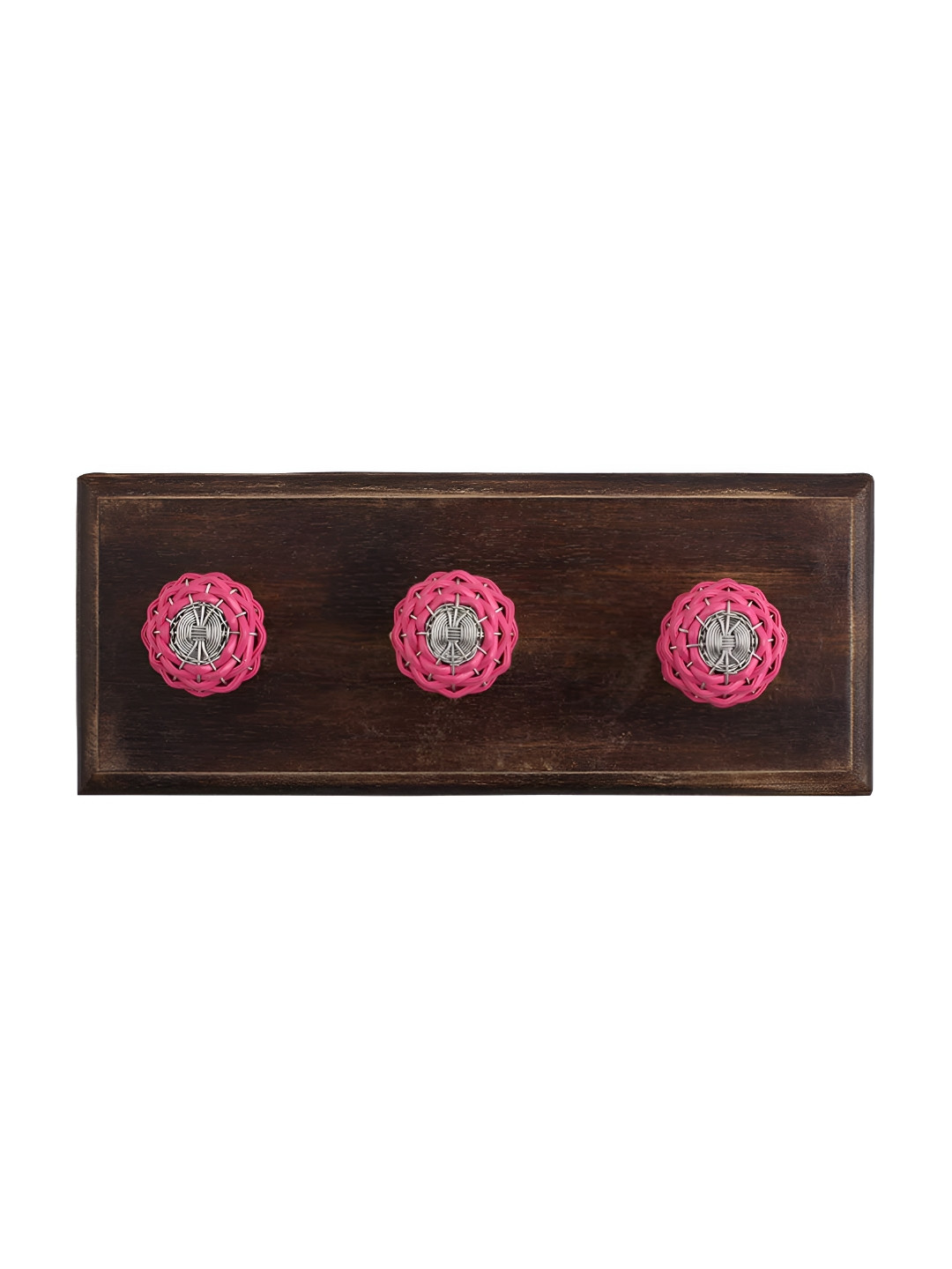 

Indianshelf Brown & Pink Floral Wire Melon Rectangle Shape Wooden Wall Hook