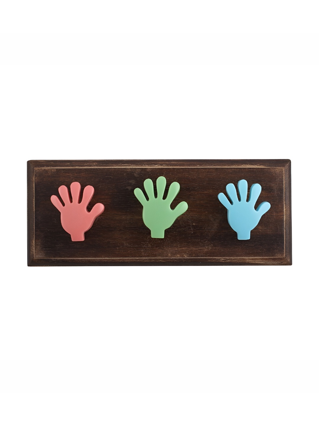 

Indianshelf Brown & Red Fingers Wooden Key Holder, Blue