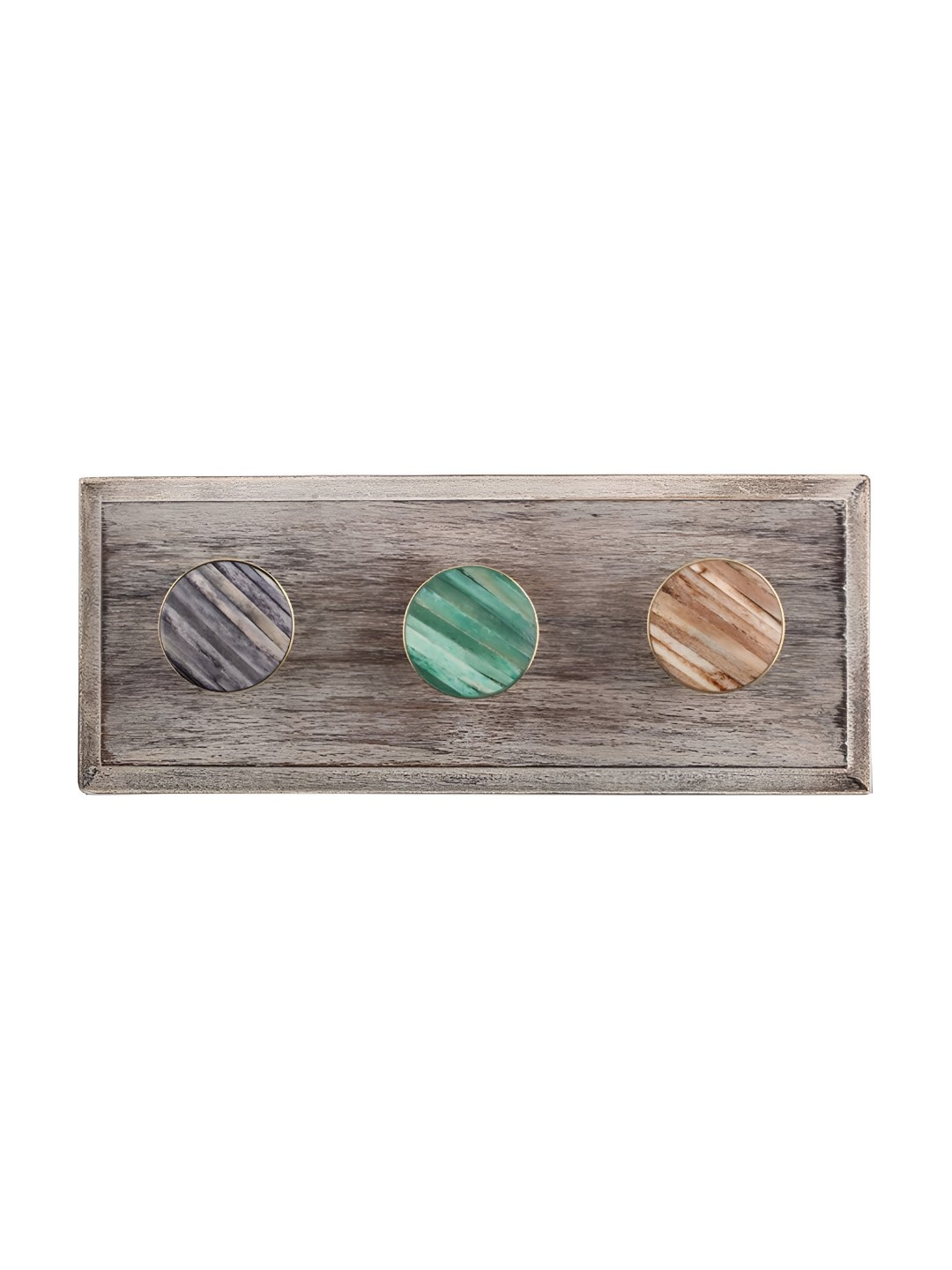 

Indianshelf Green & Beige Printed Wooden Key Holder