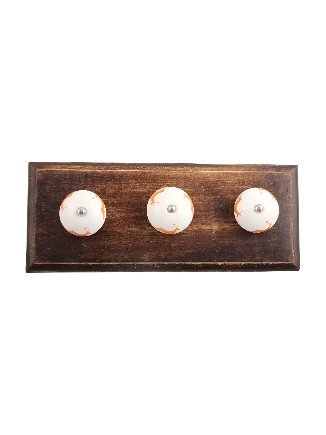 

Indianshelf Brown & Orange Coloured Running Rein Wooden Wall Hooks Holder
