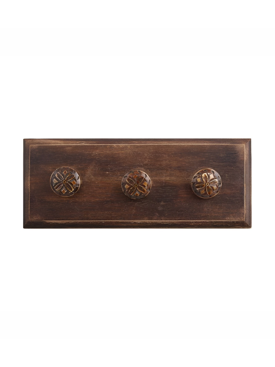 

Indianshelf Brown Tiny Flower Wooden Wall Hooks Holder