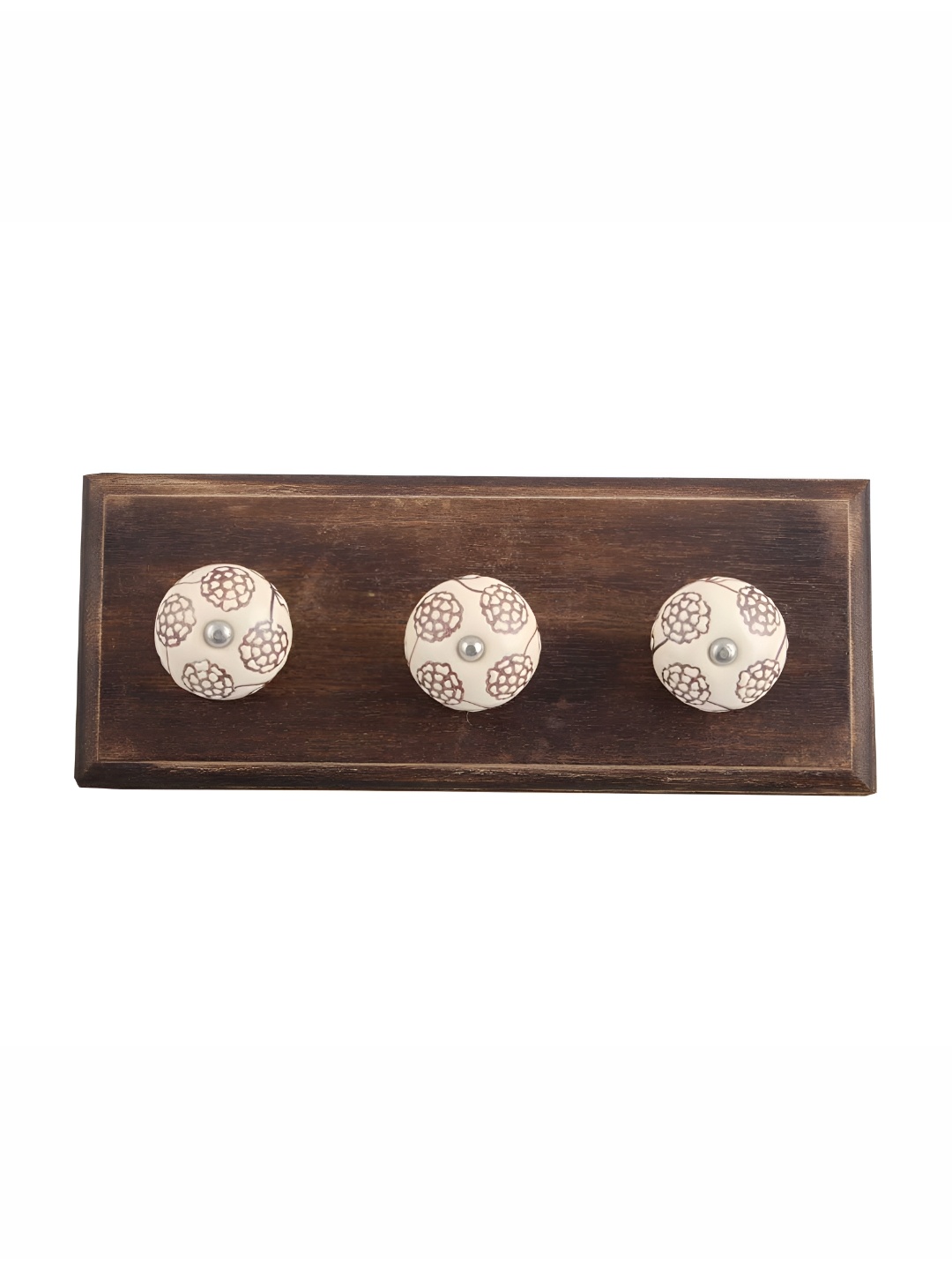 

Indianshelf Cream-Colored & Brown Marigold Etched Wall Hooks Key Holder