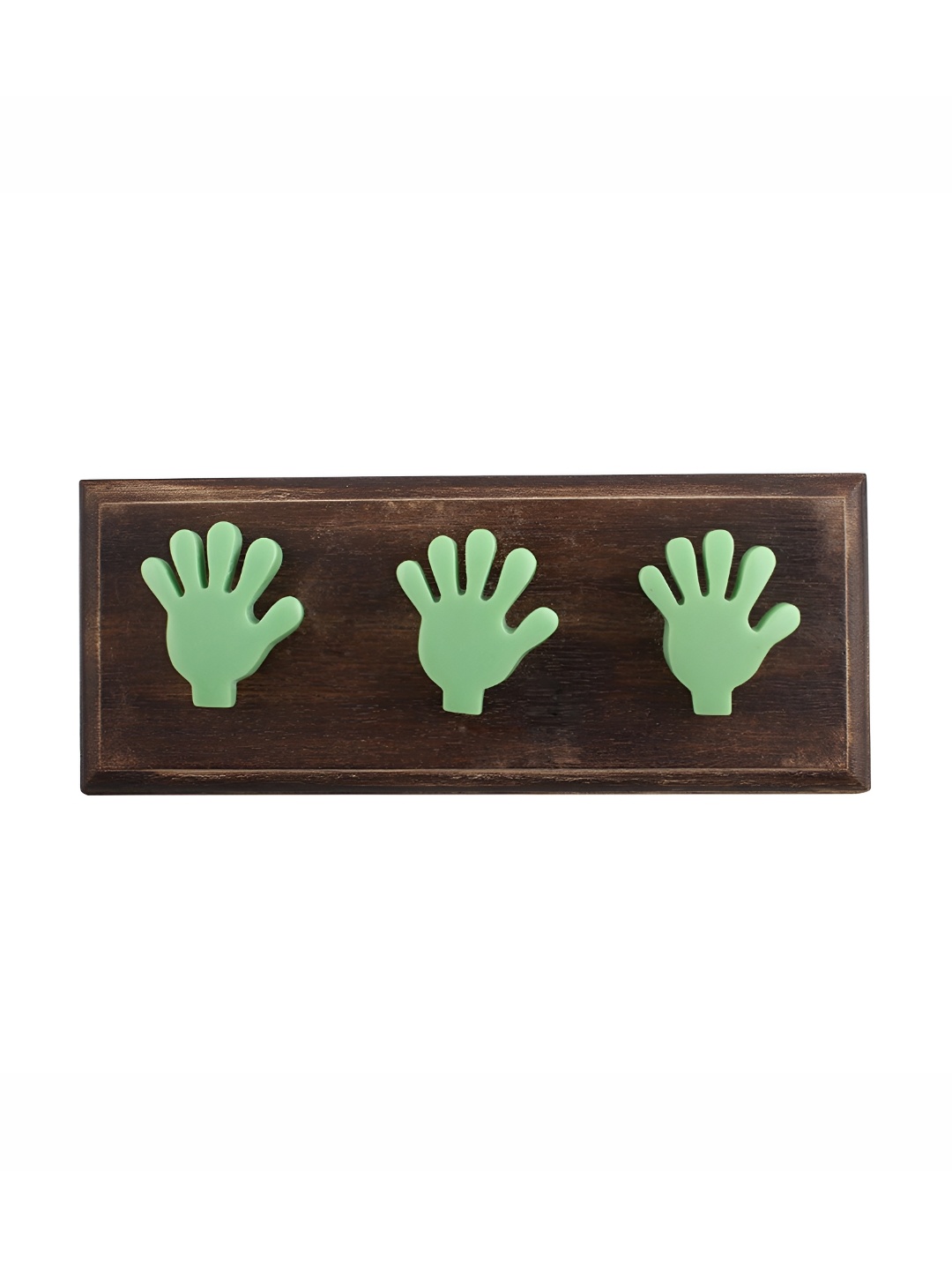 

Indianshelf Brown & Green Fingers-Patterned Wooden Wall Hooks Key Holder