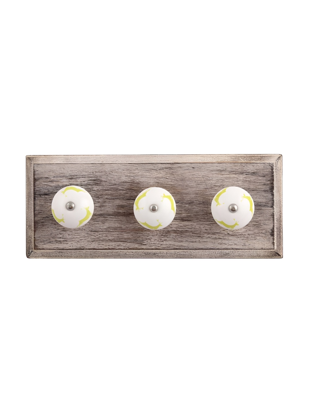 

Indianshelf Brown & Lime Green Rein Deer Printed Wooden Wall Hooks Key Holder
