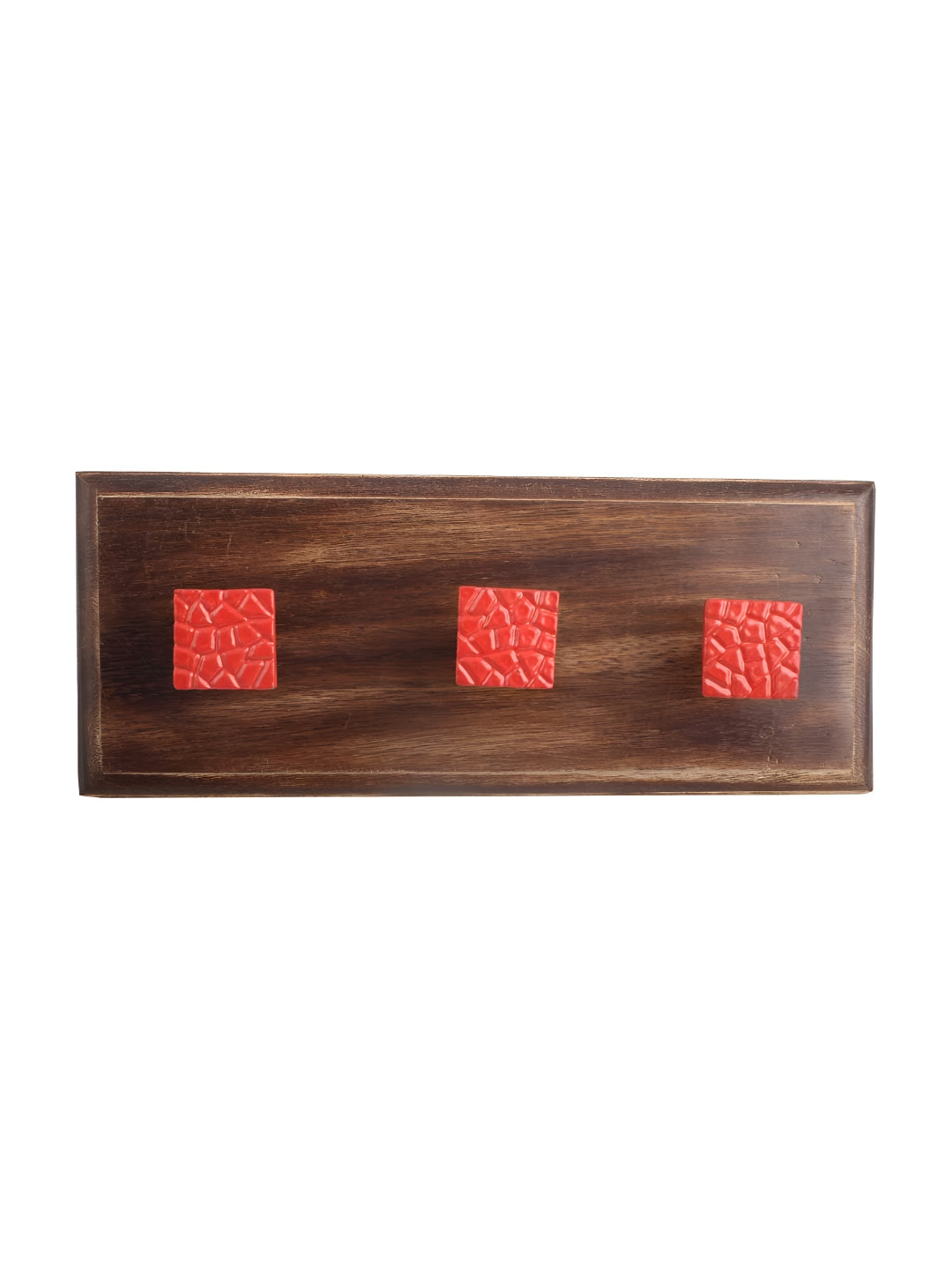 

Indianshelf Red & Brown Patterned Wooden Wall Hooks Key Holder