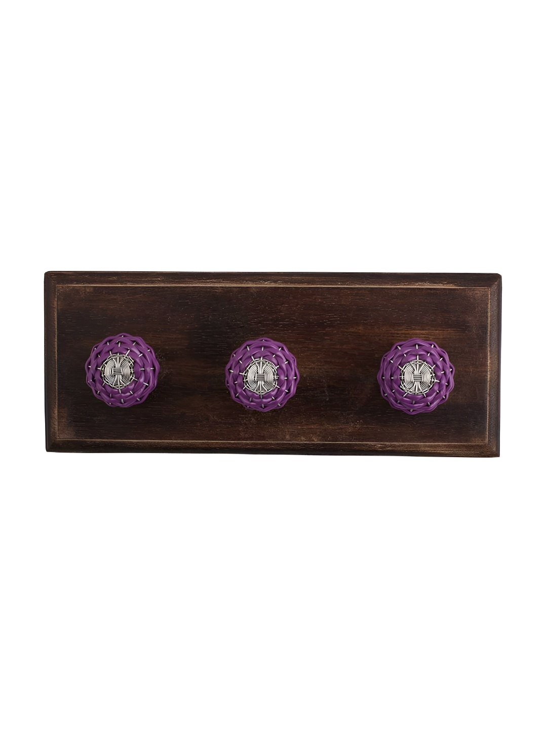 

Indianshelf Brown & Purple Wire-Weaved Wooden Wall Key Holder
