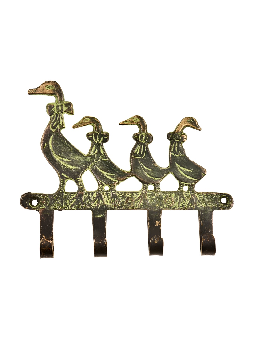 

Indianshelf Gold Textured Brass Antique Wall Hooks Key Holder