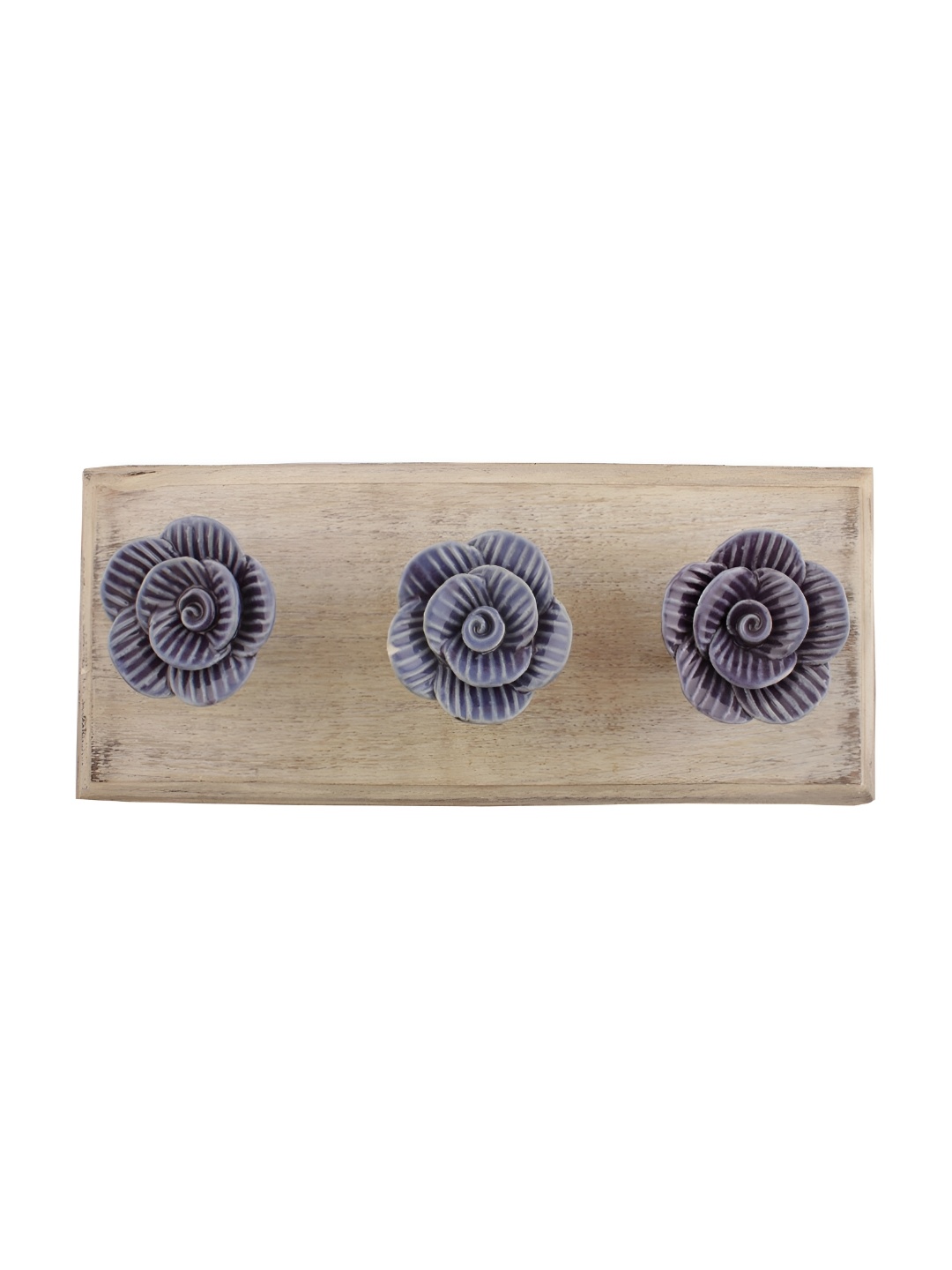 

Indianshelf Brown & Purple Textured Wood Wall Hooks Key Holder