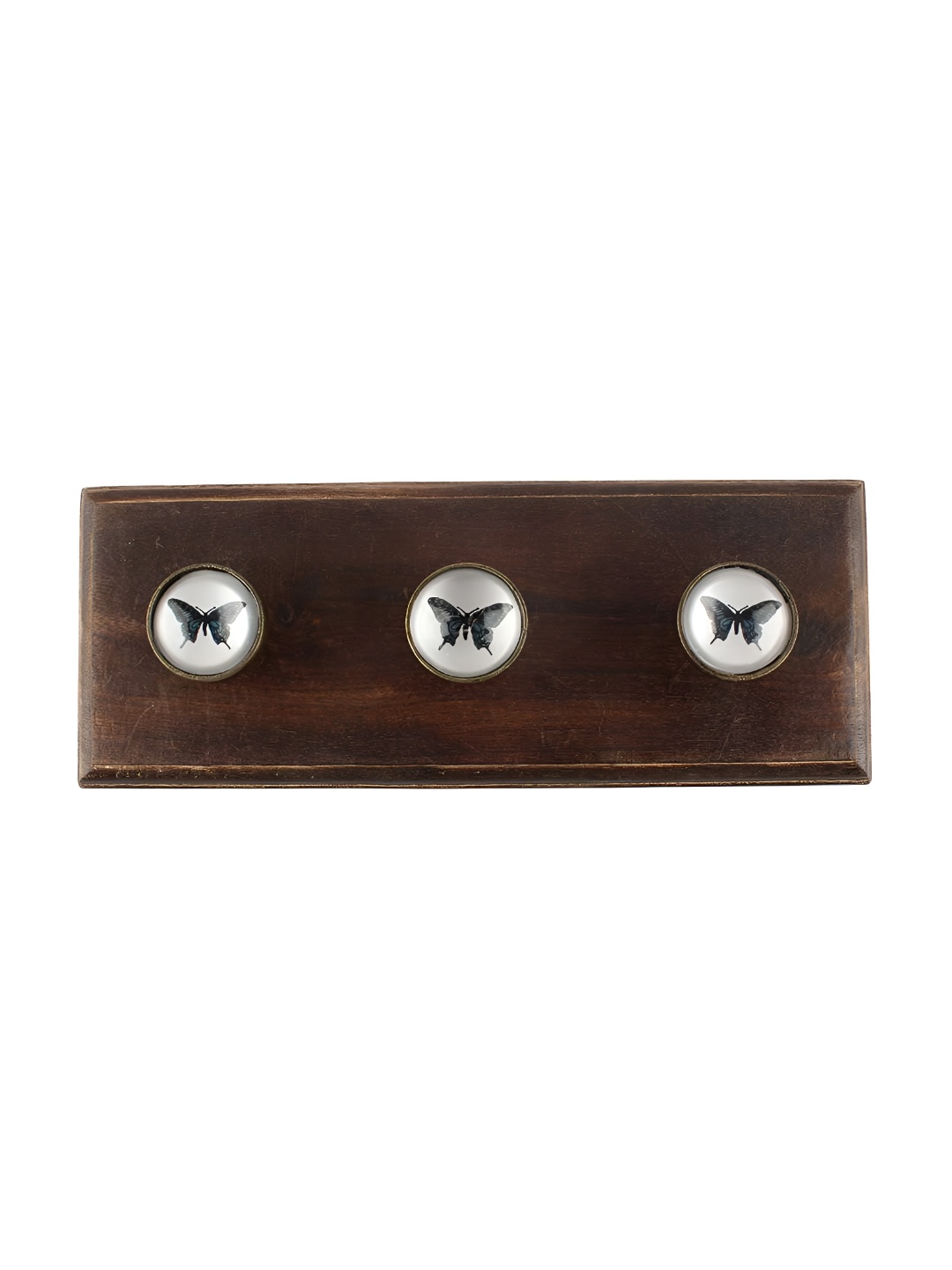 

Indianshelf Transparent & White Butterfly Printed Wall Hooks Holder