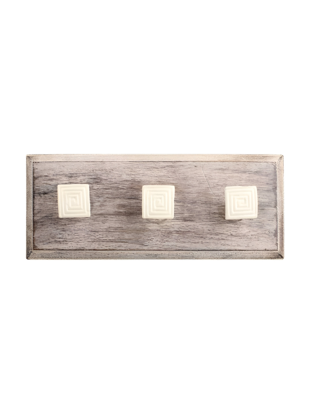 

Indianshelf Cream & Brown Textured Wood Wall Hooks Key Holder
