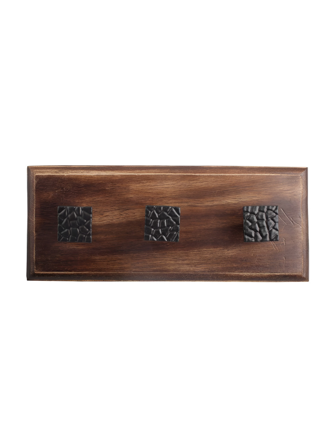 

Indianshelf Black & Brown Textured Wooden Wall Hooks Key Holder