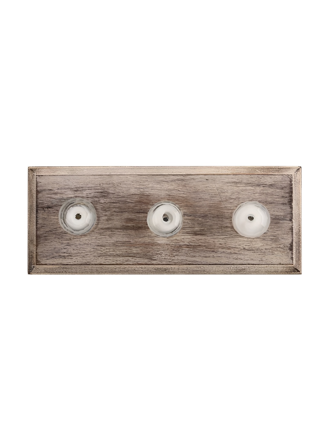 

Indianshelf Transparent & White Wooden Wall 3 Hooks Key Holder