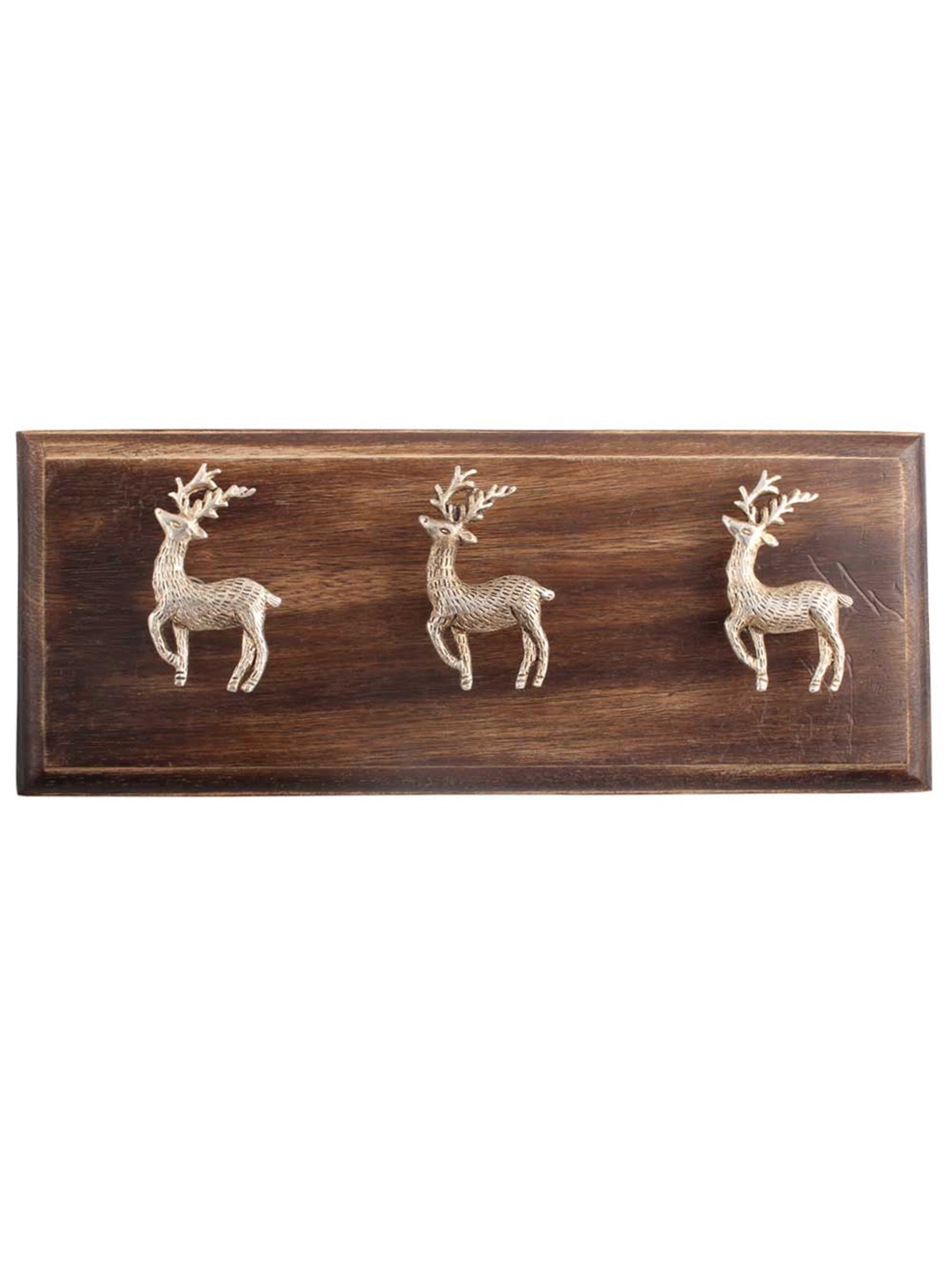 

Indianshelf Brown & Beige Swamp Deer Wall 3 Hooks Key Holder