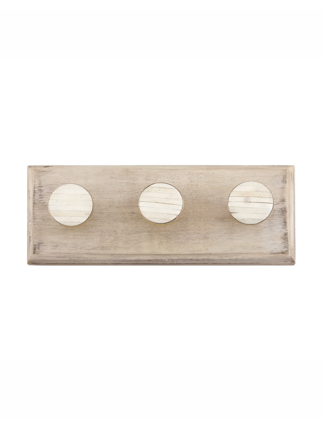 

Indianshelf Cream & Brown Round Wall 3 Hooks Key Holder