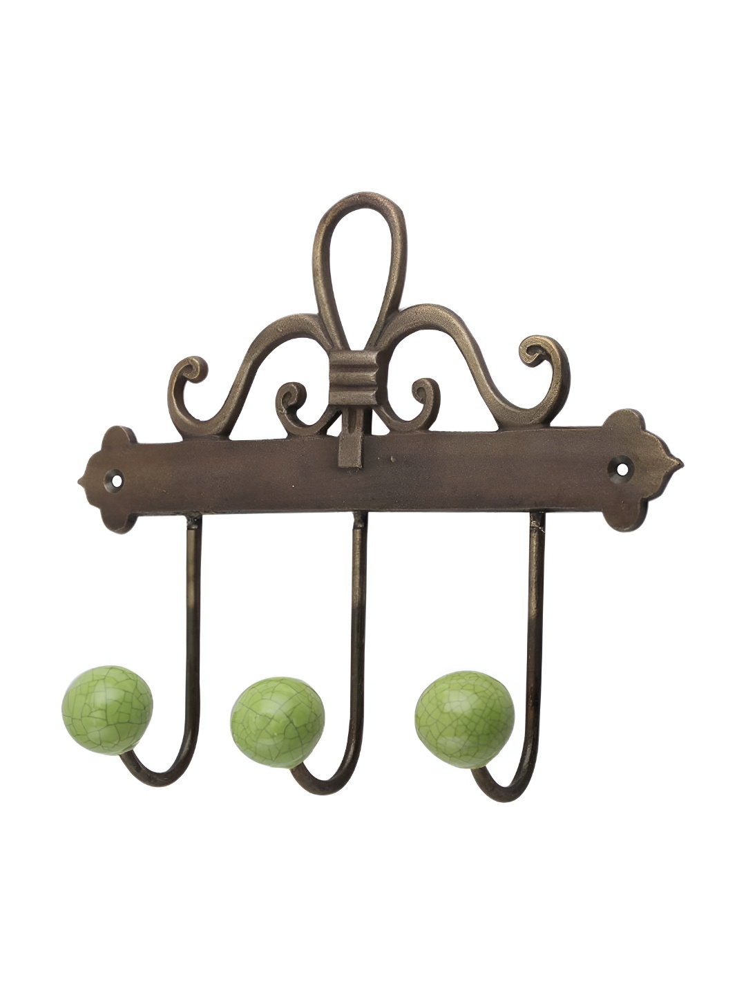 

Indianshelf Brown & Green Printed Ceramic Wall Hooks Key Holder