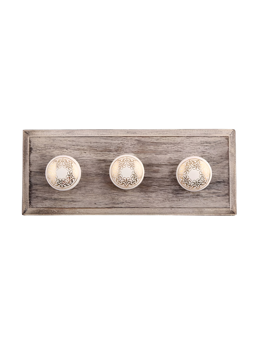 

Indianshelf Wooden Wall Hooks Key Holder, Gold