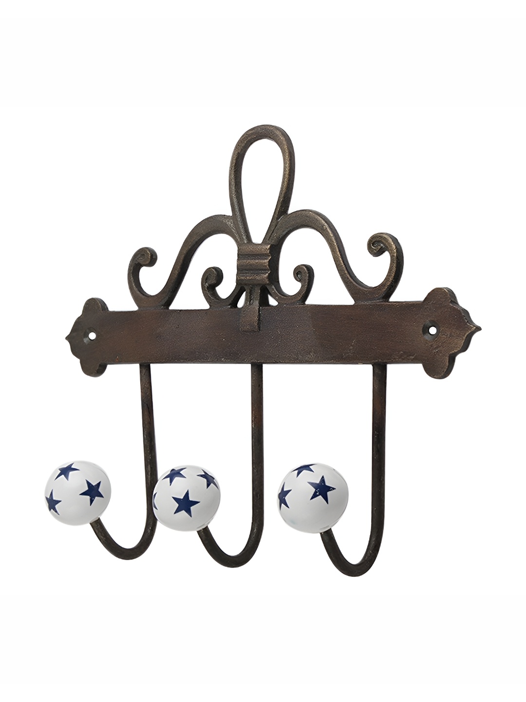 

Indianshelf Brown & Blue Ceramic Wall Hooks Key Holder