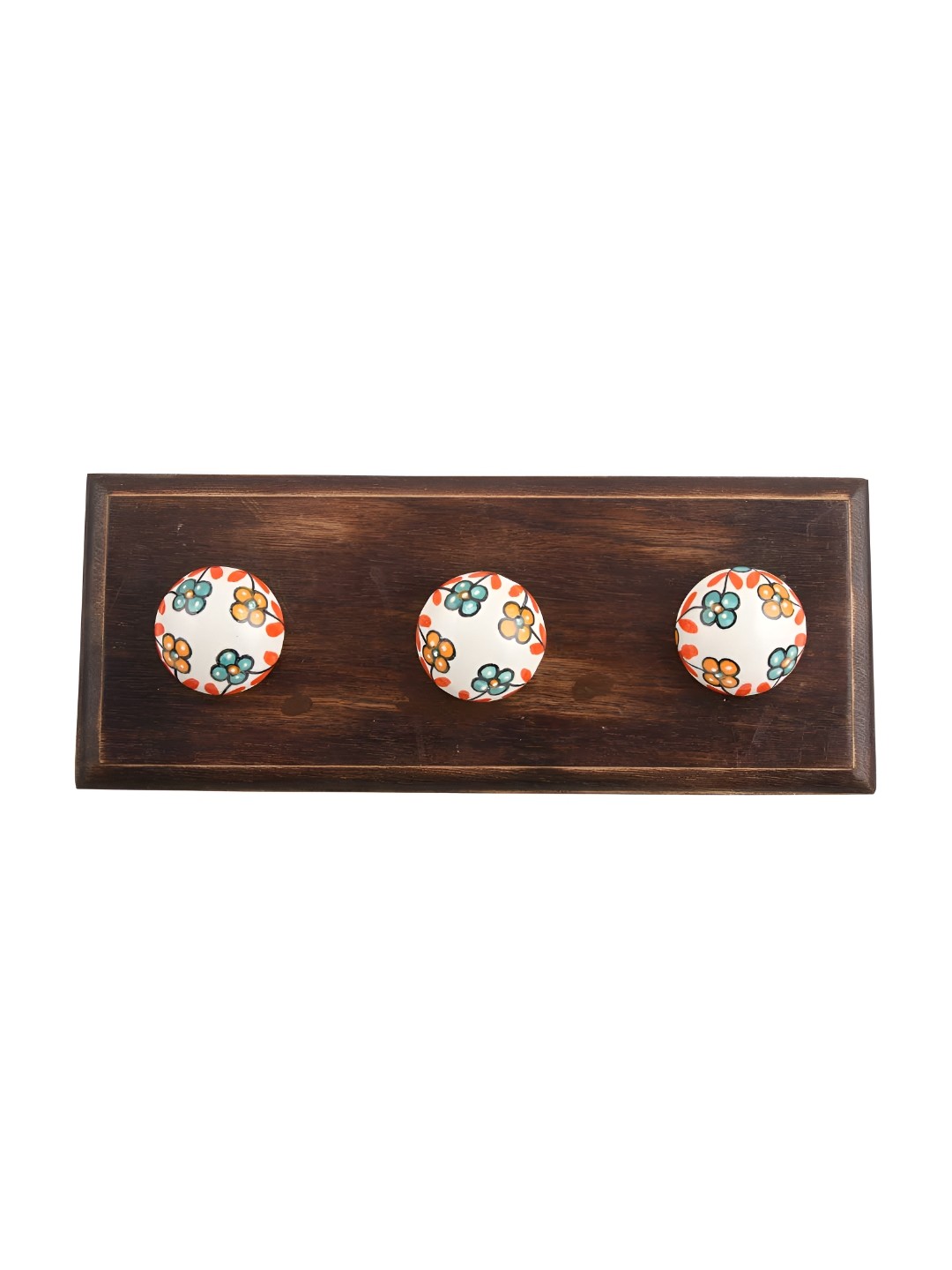 

Indianshelf Green Tiny Flower Wall Hooks Key Holder