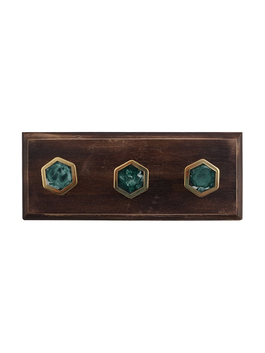 

Indianshelf Brown & Blue Wooden Wall Hooks Key Holder