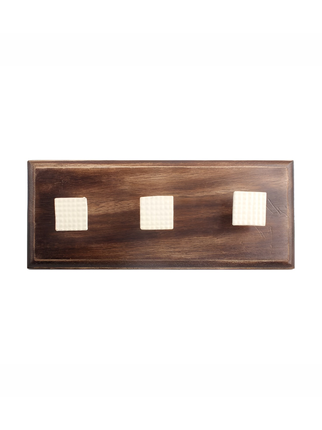 

Indianshelf Cream Wooden Square Wall Hooks Key Holder