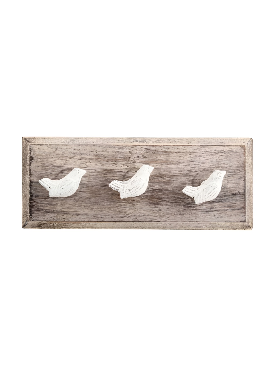 

Indianshelf Beige & White Bird Wooden Wall Hooks Key Holder