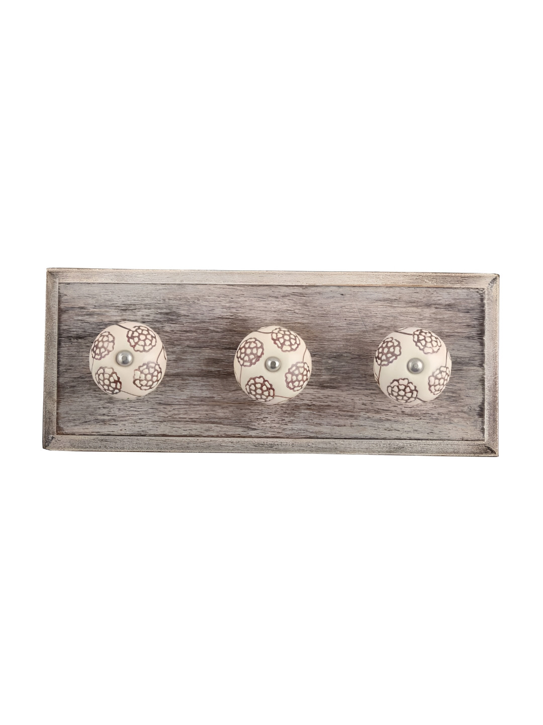 

Indianshelf Cream Wooden Marigold Etched Wall Hooks Key Holder
