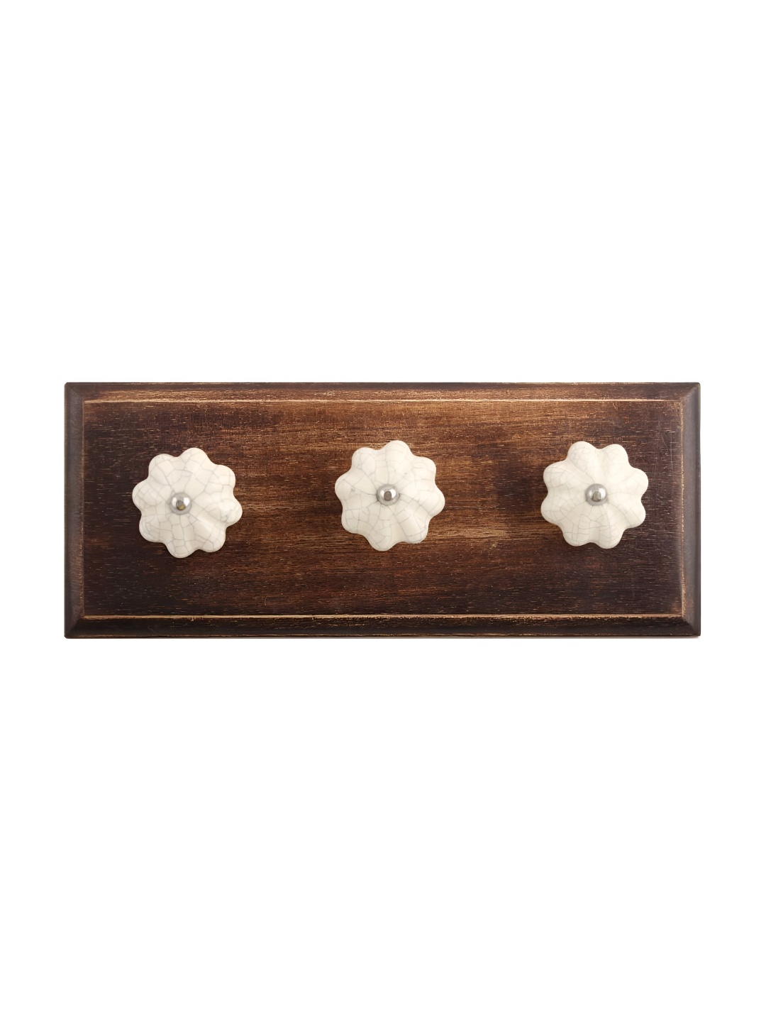 

Indianshelf Brown & Cream Wooden Wall Hooks Key Holder