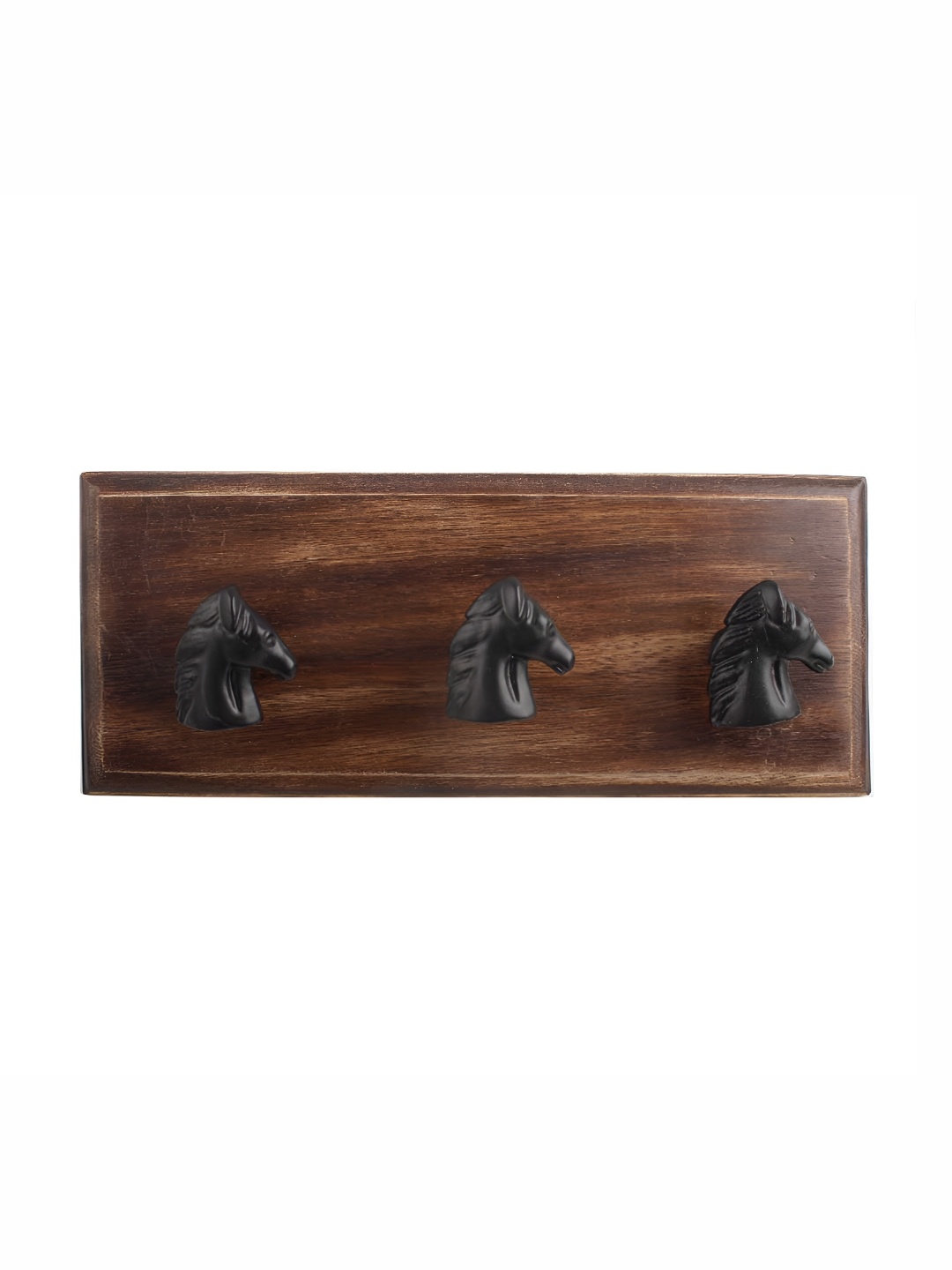 

Indianshelf Brown & Black Horse Wood Wall Hooks Key Holder