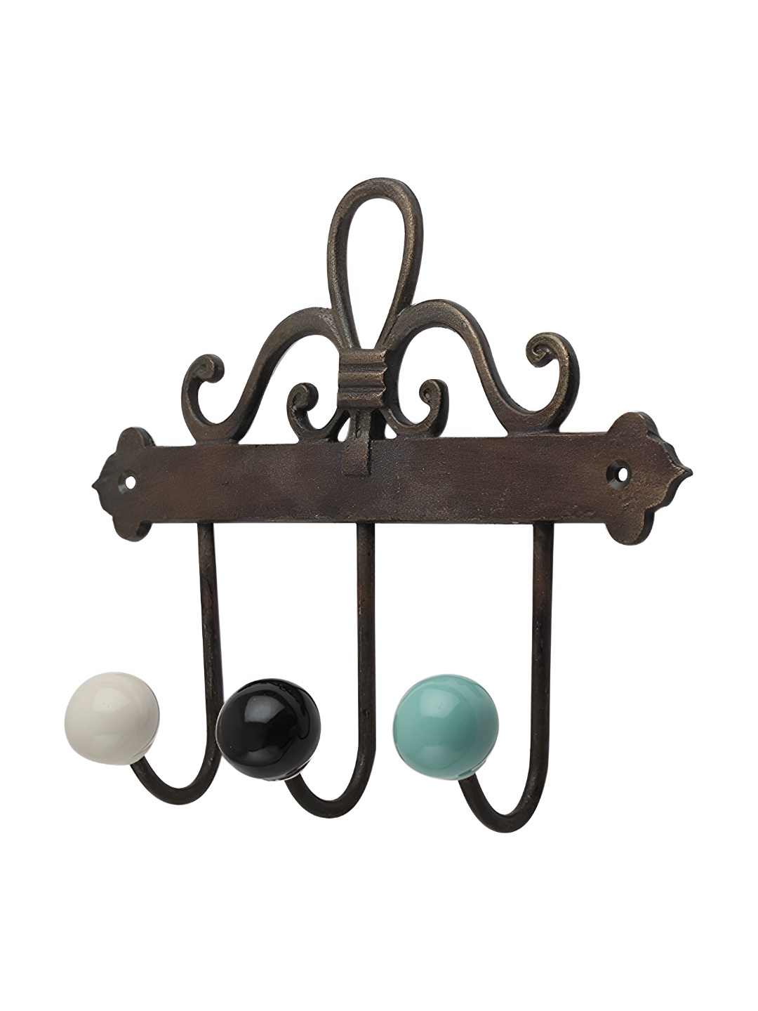 

Indianshelf Blue & Brown Ceramic Wall Hooks Key Holder