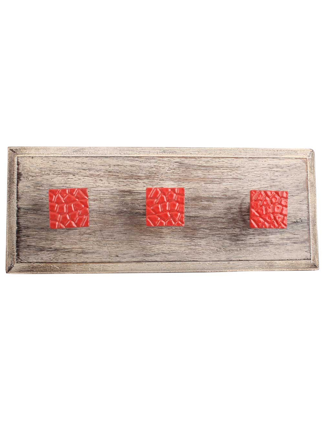 

Indianshelf Brown & Red Geometric Patterned Wooden Wall Hooks Key Holder